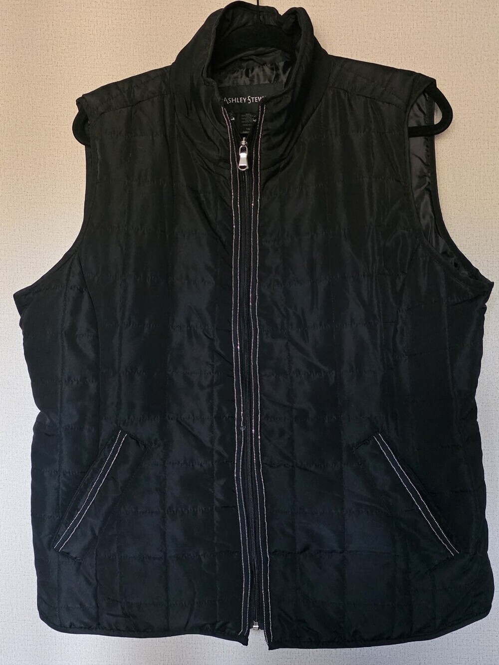 Ashley Stewart Black Quilted Puffer Vest